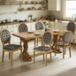 SoarFlash French Velvet Dining Chairs Set of 6, Vantage Dining Chair with Round Back, Wood Leg Farmhouse Country Dining Chair for Kitchen,Bedroom,Grey