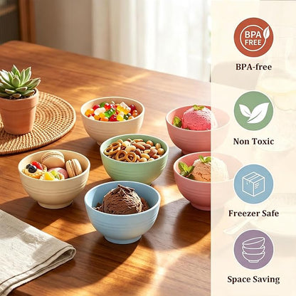 PYRMONT Small Bowls 10 Oz Wheat Straw Bowls Set of 8 Unbreakable Bowls - Image 6