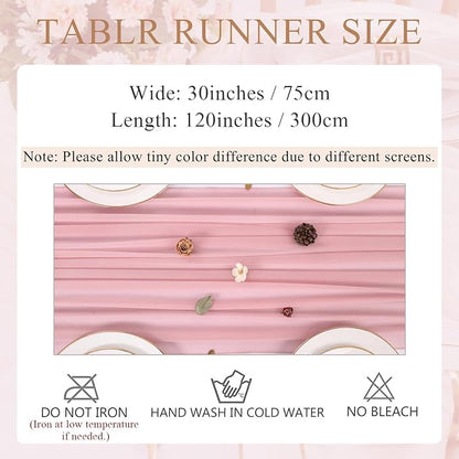 10FT Dusty Rose Chiffon Table Runner 30x120 Inches Sheer Table Runner Boho - Image 3