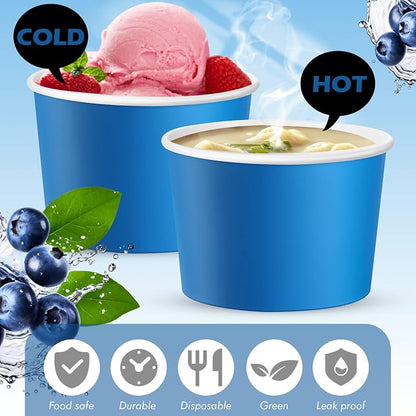 Jingmore Paper Ice Cream Cups 9oz Colored Disposable Dessert Bowls - Image 6