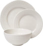Tabletops Gallery Embossed White Porcelain Round Dinnerware by TabletopsGallery