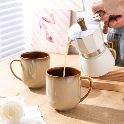 LERATIO Ceramic Coffee Mugs Set of 6, 12oz Handmade Coffee Mugs Set | Large - Image 6
