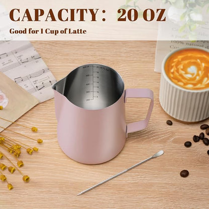 Amrules Milk Frothing Pitcher, 20 oz Milk Frother Cup - Image 4