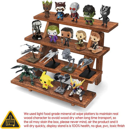 Manspdier Wooden Display Stand Wood Cupcake Stands Tool Free, Rustic Risers for Display Ideal Craft Funko Pop Shelves Table Display Stand for Vendors Wood Riser