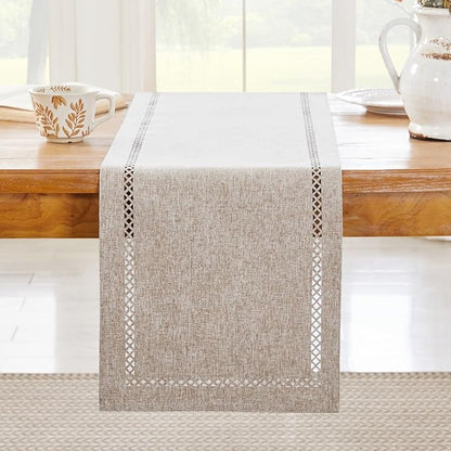 Rustic Burlap Table Runner, Coffee Table Runners 60 inches Long | Double Layer - Image 7