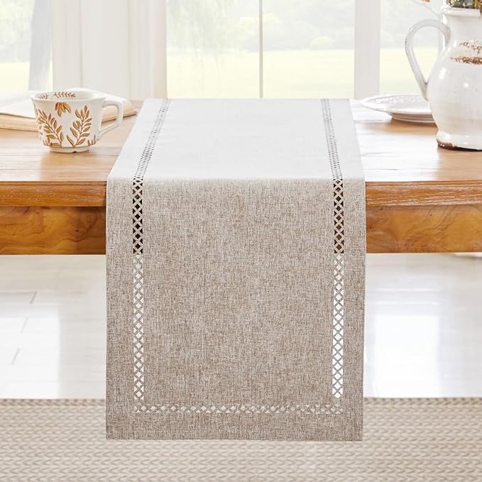 Rustic Burlap Table Runner, Coffee Table Runners 48 inches Long | Double Layer - Image 7