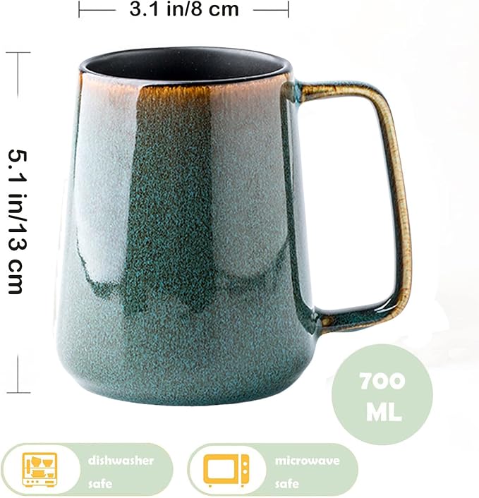 Large Ceramics Coffee Mugs, 24 oz, Large Handle Design, Extra Large Tea and - Image 2