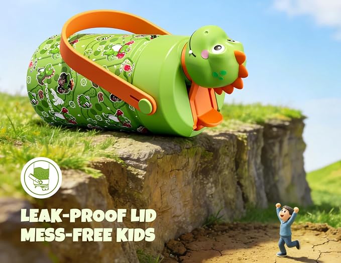 POWCAN Kids Water Bottle for School: 2-in-1 Straw Spout Lid - Image 4