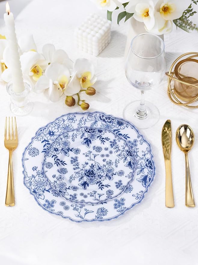 20PCS Blue and White Plates - Image 4