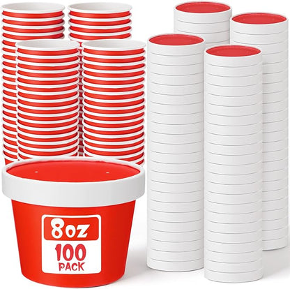 Fulmoon 100 Pack Paper Soup Containers by Fulmoon