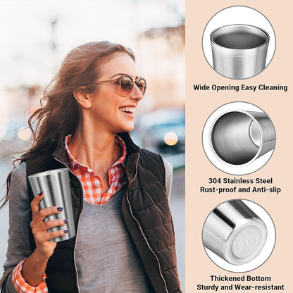 Stainless Steel Cups, 16 oz Insulated Tumbler, 12 Pack Double Wall Unbreakable - Image 4