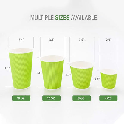 Restaurantware-12 Ounce Disposable Coffee Cups, 500 Ripple Wall Hot Cups - Image 3