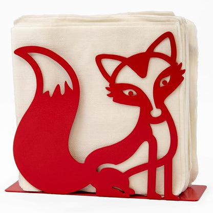 Mango Steam Tabletop Napkin/Tissue & Letter Holder for Home, Kitchen, Restaurants (Fox, Red)