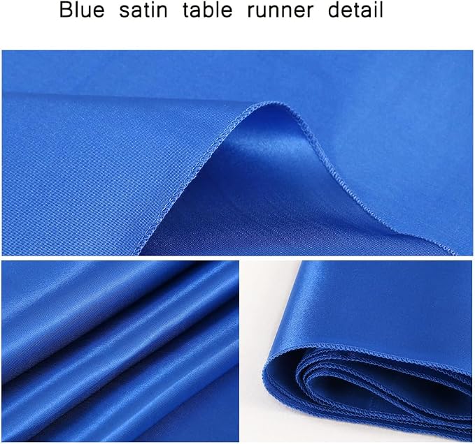 Navy Table Runners 16 Pack 12x108 inch Silk Satin Smooth Fabric | Satin Table - Image 3