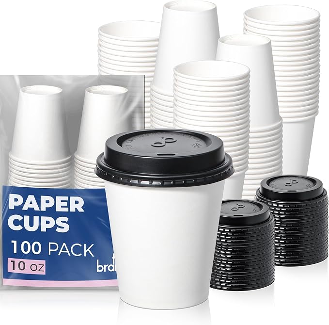 Fit Meal Prep 100 Pack 10 oz Disposable Coffee cups by FMPBRANDS