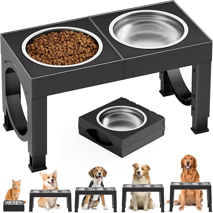 XIAZ Elevated Dog Bowls Large Breed Raised Dogs Bowl Stand Large/Medium Sized by XiaZPet