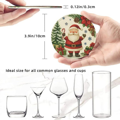 Cute Christmas Tree Santa Claus Coasters - Image 3