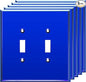 LIDER Double Toggle Switch Acrylic Wall Plate, Mirrored Dual Light Switch Plate, Plexiglass Switch Cover, Reflective Finish, Modern Decoration Upgrade, Oversized 2-Gang 5.25" x 5.25", Blue, 5 Pack