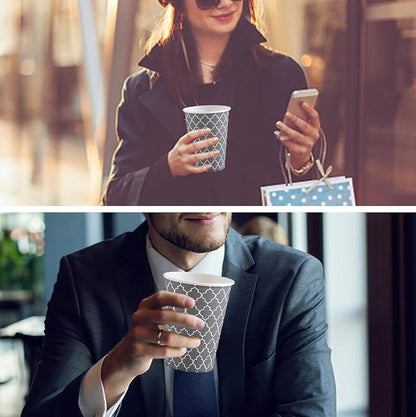 Lamosi Coffee Cups 12 oz 500 Pack, Disposable Paper Coffee Cups, Hot Cups | - Image 6