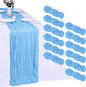 12 Pack Baby Blue Cheesecloth Table Runner 35 x 120 Inch | Boho Gauze Fabric by RestfulGlow