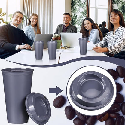 Domensi 15 Pack Reusable Plastic Coffee Cups - Image 5