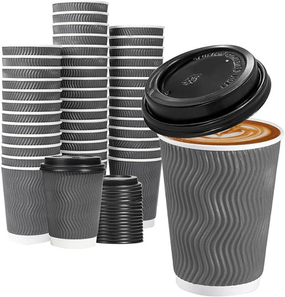 Lamosi 50 Pack 12 oz Insulated Disposable Coffee Cups by BuyNow