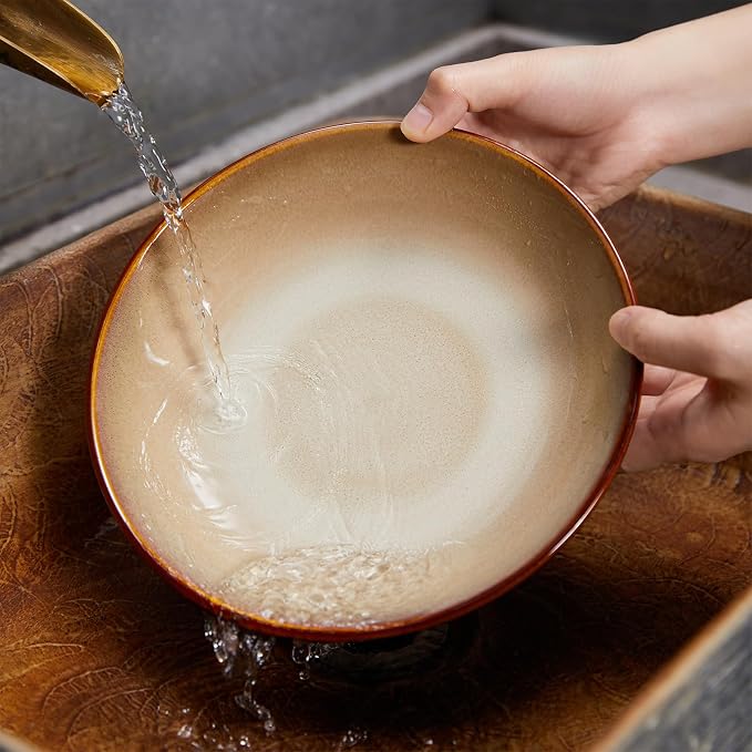 Ceramic 32 Oz Pasta Bowls, 8.75 Inch Reactive Glaze Pasta Bowl Set of 4 - Image 7