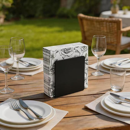Black Napkin Holder for Table, Acrylic Upright Napkin Dispenser for Kitchen - Image 5
