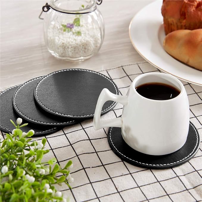 Coasters for Drinks, Thipoten Leather Coasters - Image 4