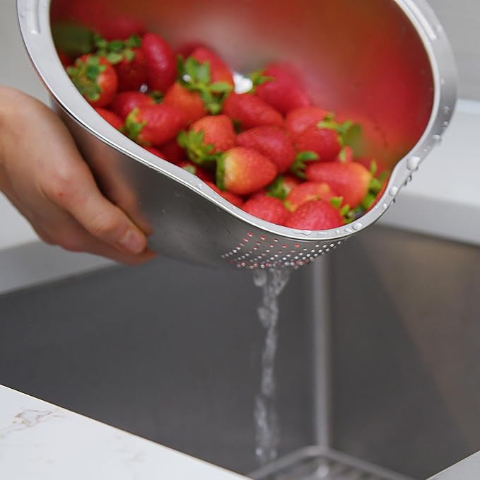 Joyce Chen Stainless Steel Rice Strainer Bowl Rice Washer Colander - Image 5
