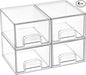 Vtopmart 4 Pack Small Clear Stackable Storage Drawers,Acrylic Bathroom Makeup Organizer,Plastic Storage Bins For Vanity, Undersink, Kitchen Cabinets, Pantry, Home Organization