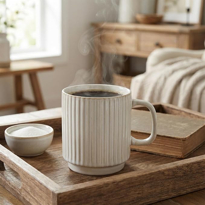 Coffee Mugs Set of 4, 12 Oz Vintage Ceramic Coffee Mugs, Porcelain Tea Cups - Image 5