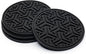 Drink Coasters for Tabletop Protection - Set of 4 No-Slip Silicone Rubber Coasters for Coffee Table, Desk & More - USA-Made Coasters for Drinks w/Liquid-Catching Grooves (Classic Black)