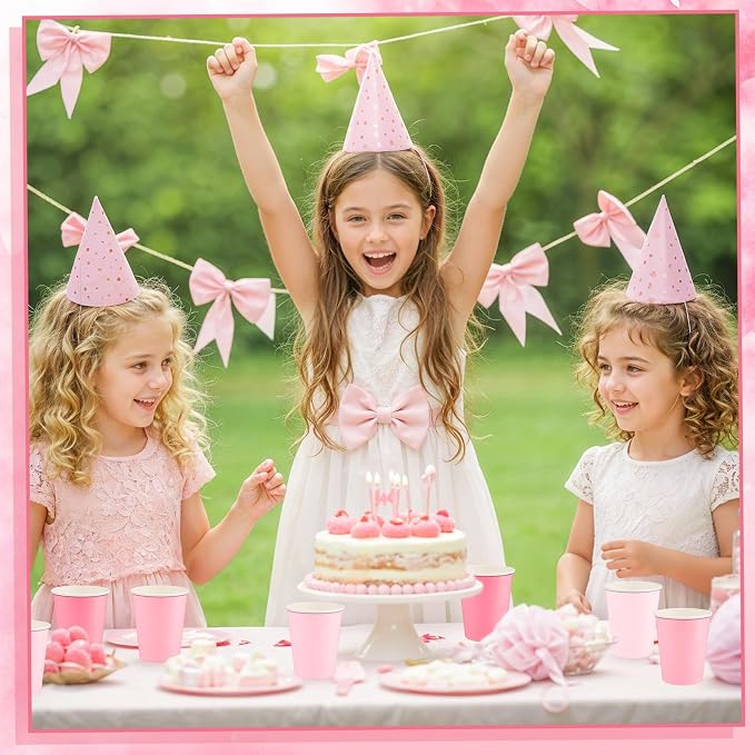 NatNarr 100 Pack Gradient Pink Paper Cups 9oz Pink Cups Gender Reveal Cup | - Image 7