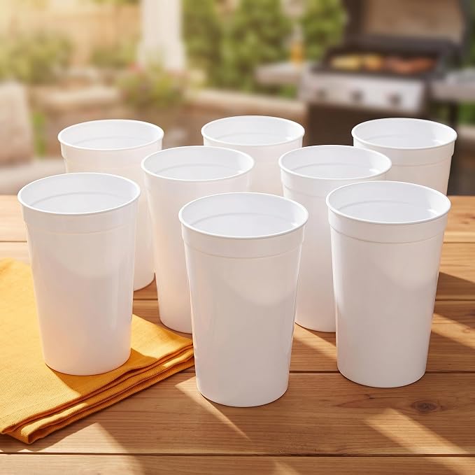 Fasmov 30 Pack 16 oz. Plastic Cups Plastic Tumblers Blank Reusable Drink - Image 3