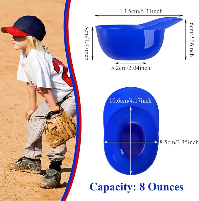 Fasmov 30 Pack Baseball Helmet Ice Cream Snack Bowl, 8 oz Mini Baseball Cap - Image 2