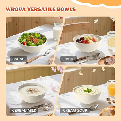 Wheat Straw Bowls with Lids Set of 4, Unbreakable Cereal Bowls 40oz, - Image 7