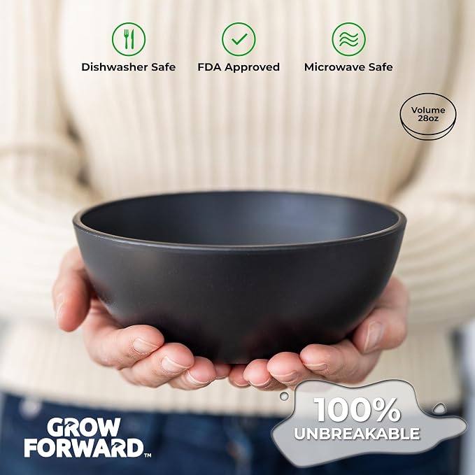Grow Forward Premium Wheat Straw Bowls Set of 8 - Image 5
