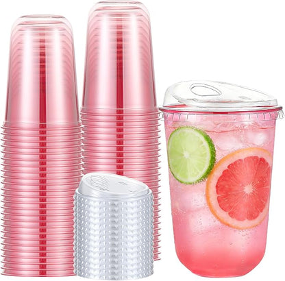 Ziliny 50 Sets Clear Plastic Coffee Cups by Ziliny