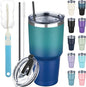 30 oz Tumbler with Lids and Straws, Stainless Steel Insulated Coffee Tumbler by GUDEMAO
