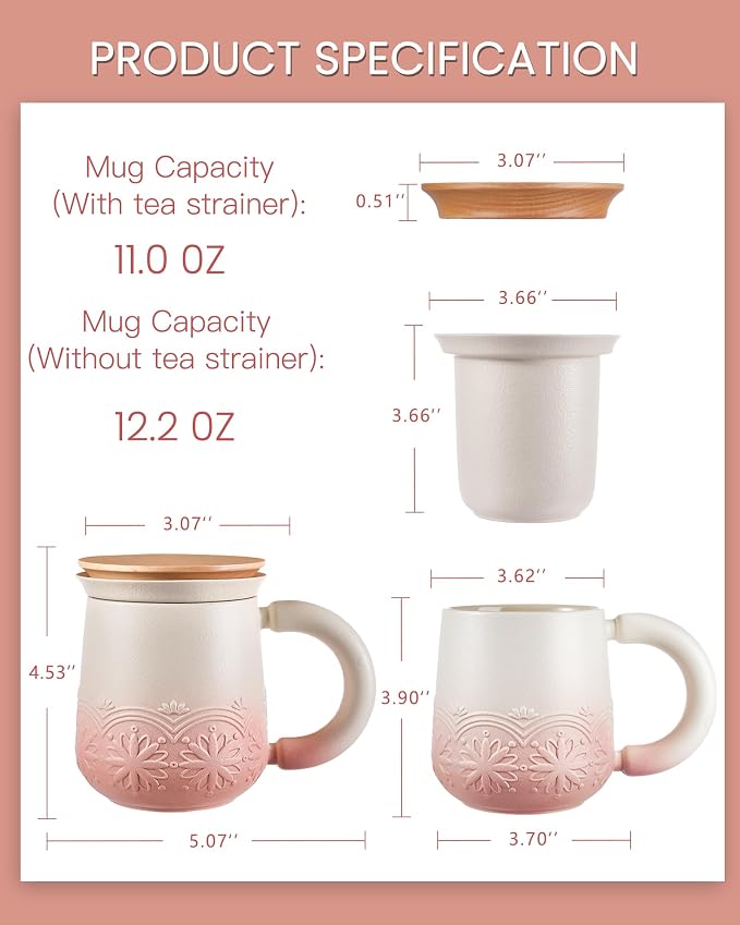 ZENS Tea Mug with Infuser and Lid - Image 5