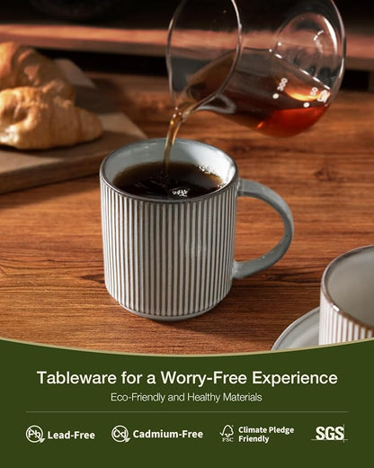 famiware Coffee Mug Set for 8, Star 12 oz Catering Mugs Cup Set - Image 2