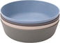WeeSprout Bamboo Kids Bowls, Set of Four 15 oz Kid-Sized Dinnerware, Cereal, Leftovers & Snack Bowl, Dishwasher Safe (Blue, Green, Gray, & Beige)
