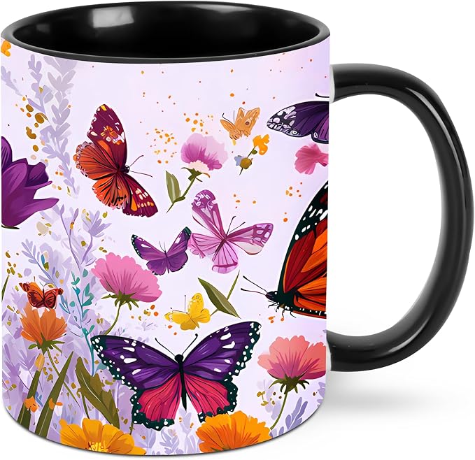 Butterfly Coffee Mug 11 Ounce Mugs Ceramic Tea Cup Drinking Water Cups | Novelty by FyLybois