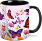 Butterfly Coffee Mug 11 Ounce Mugs Ceramic Tea Cup Drinking Water Cups | Novelty by FyLybois