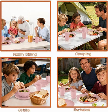 Wheat Straw Dinnerware Sets for 4, 20 Piece Unbreakable Kids Dinnerware Set - Image 9