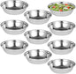 10pc Stainless Mixing Bowls, Large Mirror Finish Deep Kitchen Prep Basins | by Anjetan