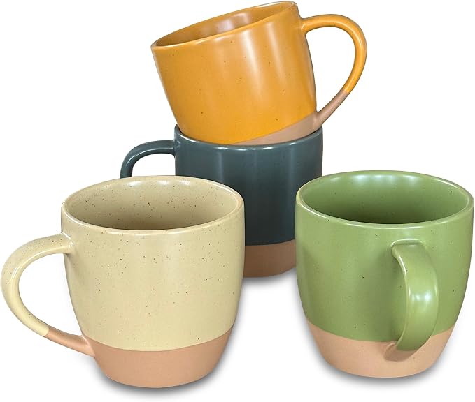 Mora Ceramic Artisan Matte Large Latte Mug Set of 4, 16oz by MORA