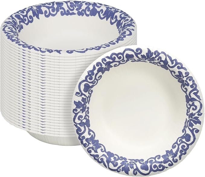 16oz Paper Bowls 30 Count, Disposable Bowls Soak Proof and Microwaveable by Unknown