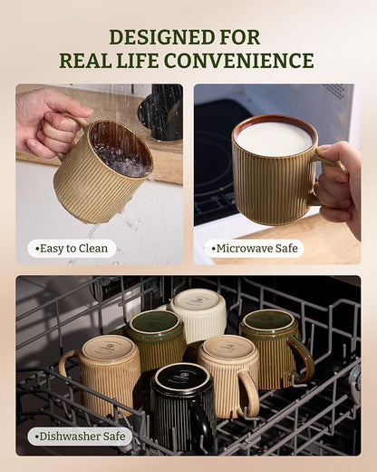 famiware Coffee Mug Set for 6, Star 12 oz Catering Mugs Cup Set - Image 7